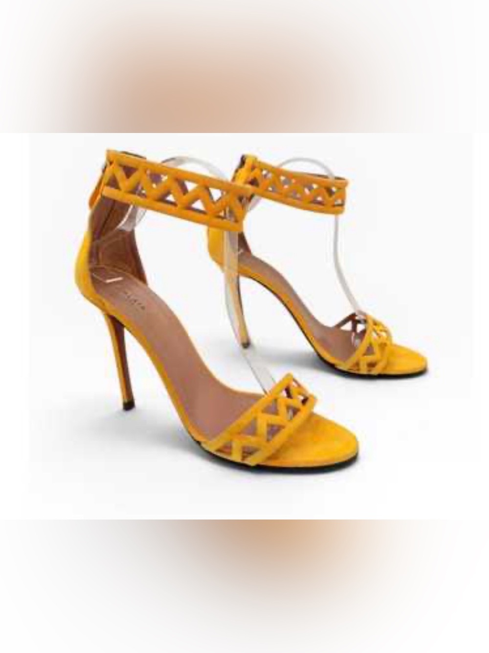 Alaïa Yellow Laser Cutout Stiletto Sandals EU SZ 38.5
